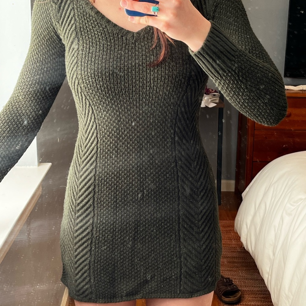 American Eagle Olive Green Knit Dress